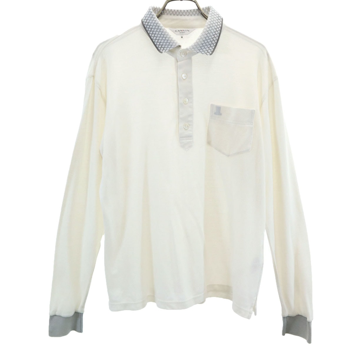 LANVIN SPORT ランバンスポール ゴルフ 長袖 ポロシャツ 38 アイボリー