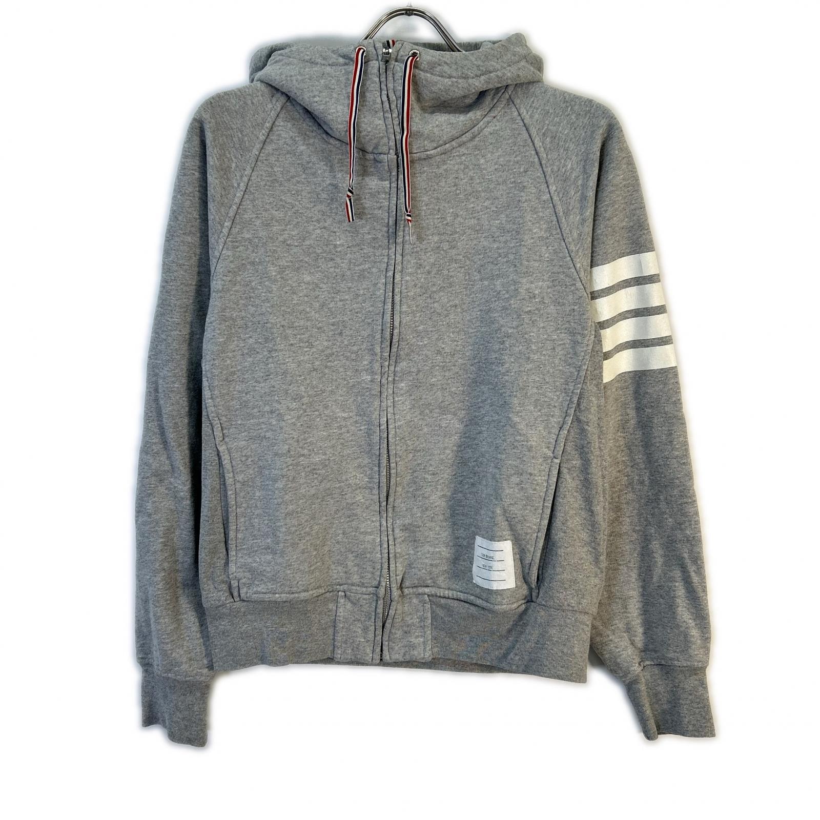 トムブラウン 4-BAR グレー ジップパーカ