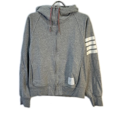 トムブラウン 4-BAR グレー ジップパーカ