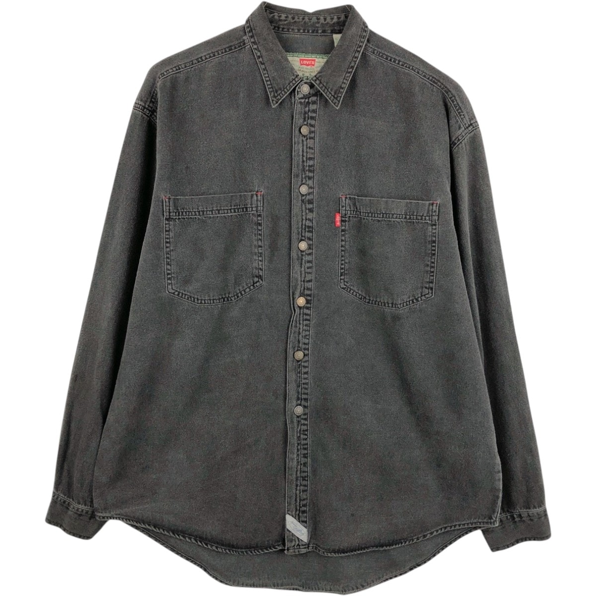 古着 リーバイス Levi's 長袖 ブラックデニムシャツ フィリピン製 メンズL相当/eaa674889