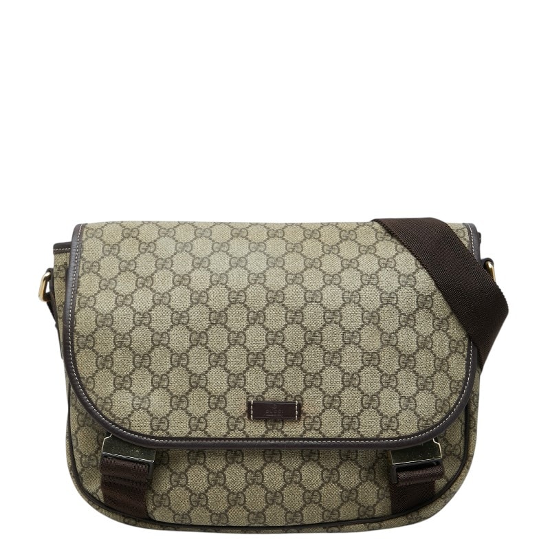 グッチ GGスプリーム 斜め掛け ショルダーバッグ 201732 ベージュ PVC レザー レディース GUCCI 【中古】