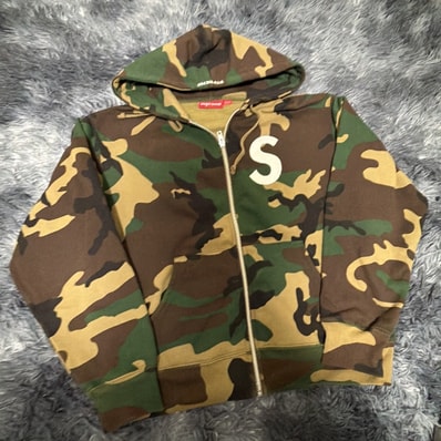 Supreme S Logo Zip Up Hooded Sweatshirt (25FW) "Woodland Camo"
