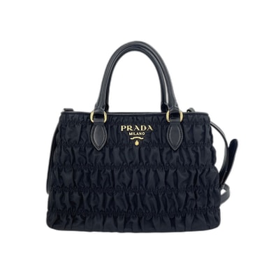 プラダ PRADA ギャザー ハンドバッグ【中古】