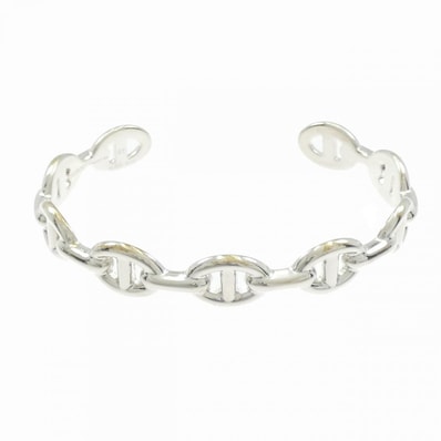 Hermes Chaine D'ancre Enchainee Bracelet Bangle "Silver"