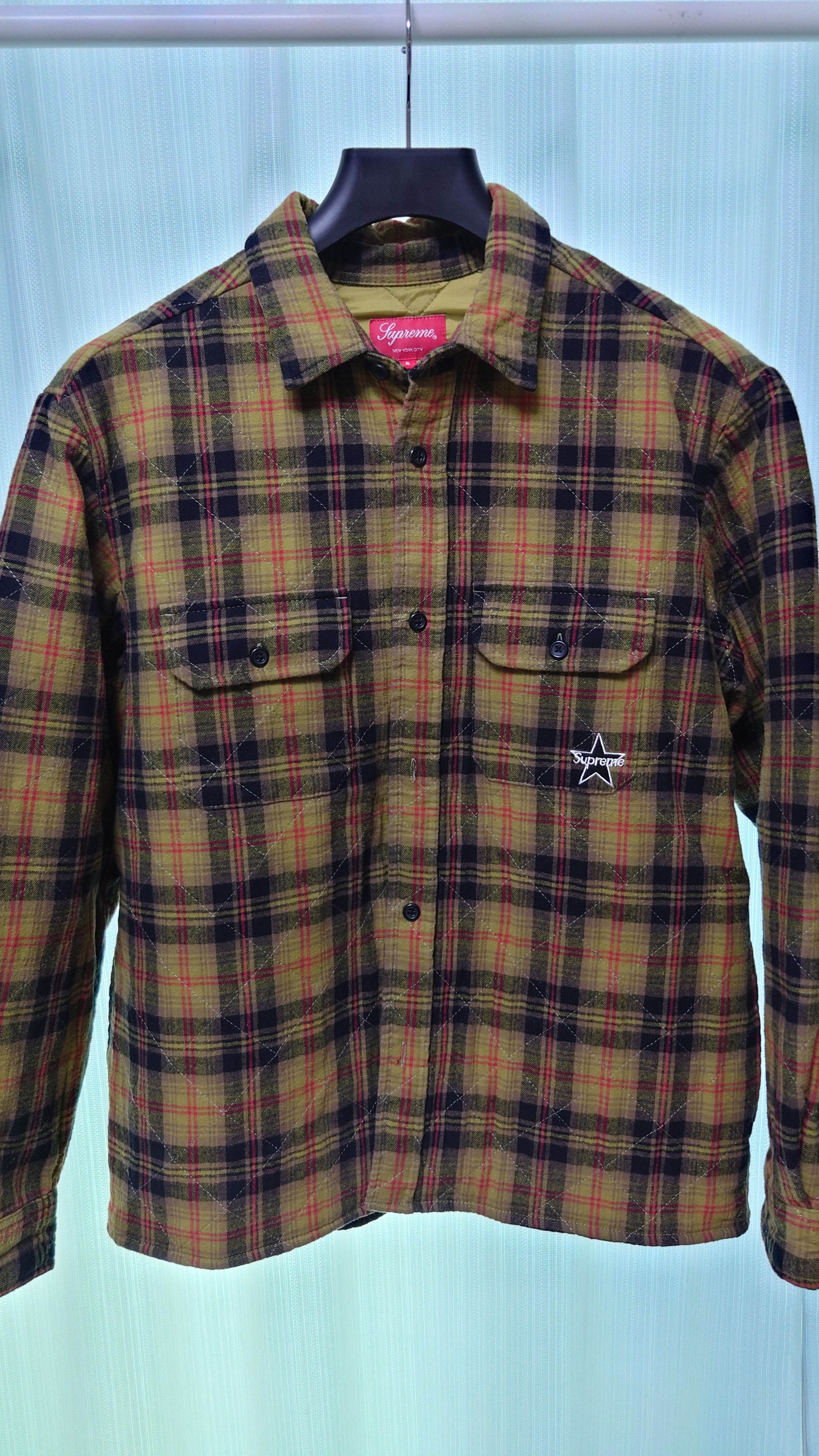 Supreme Quilted Plaid Flannel Shirt "Olive"