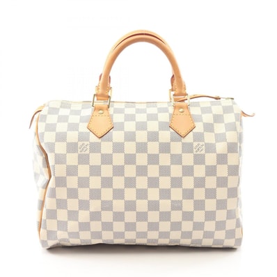 ルイ・ヴィトン LOUIS VUITTON スピーディ30 ダミエアズール ハンドバッグ バッグ PVCコーティングキャンバス レザー レディース ホワイト系 N41533 【中古】