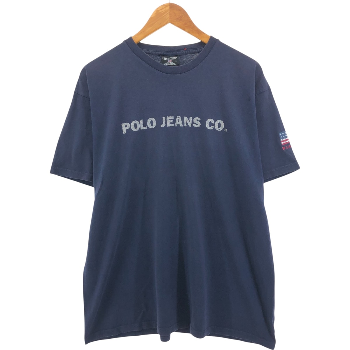 古着 00年代 ラルフローレン Ralph Lauren POLO JEANS COMPANY 星条旗柄 半袖 ロゴTシャツ メンズL相当/eaa564495