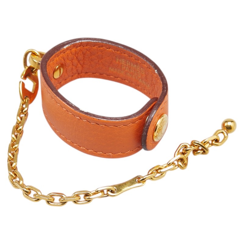 エルメス グローブホルダー オレンジ レザー レディース HERMES 中古