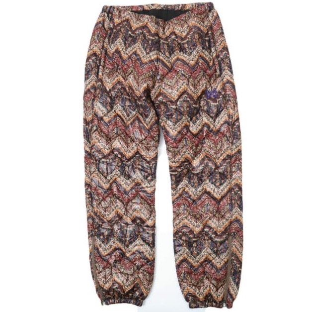 Needles x ts(s) ニードルス ティーエスエス 22AW 別注 日本製 Zipped Pant – Quilted Poly Cloth アラベスク柄 キルティングイージーパンツ M Brown 中綿 ジップパンツ ボトムス g28369