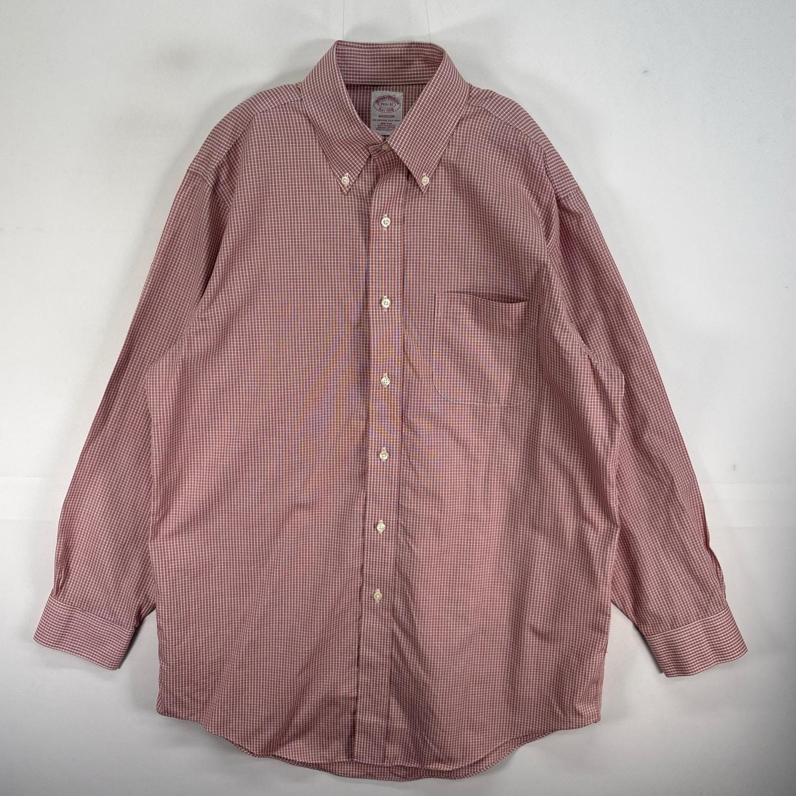 古着 ブルックスブラザーズ Brooks Brothers 長袖シャツ 胸ポケ MADISON ボタンダウン M レッド系 チェック メンズ