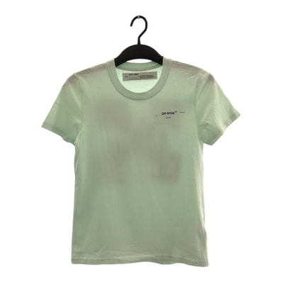 OFF-WHITE オフホワイト サイズXS グリーン ブラック コットン 半袖Tシャツ クルーネック 504592 【中古】