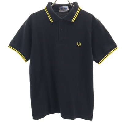 FRED PERRY フレッドペリー イングランド製 半袖 ポロシャツ S ブラック 鹿の子
