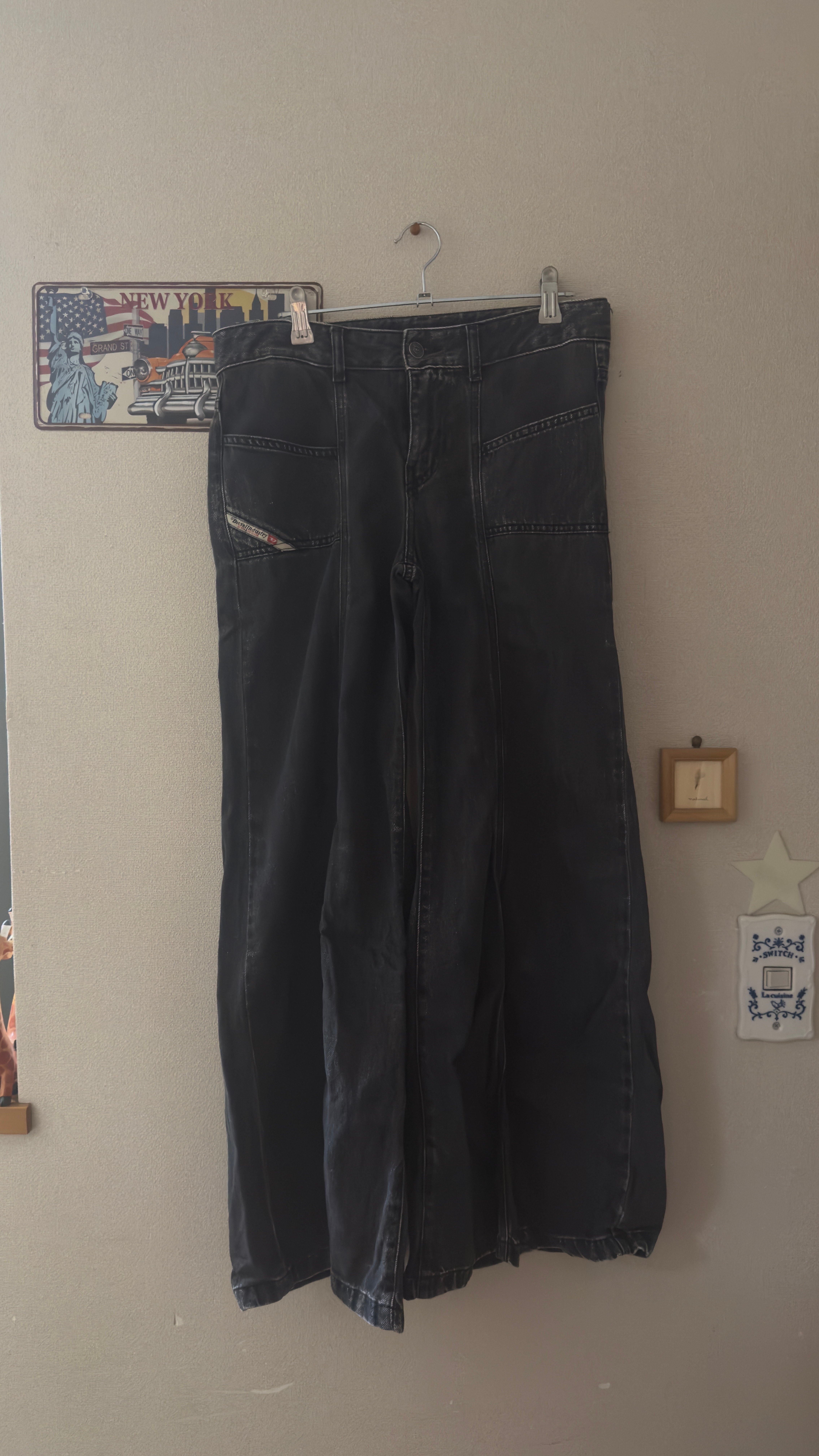 Diesel Flare Jeans D-Akii 068hn "Black/Dark Grey"