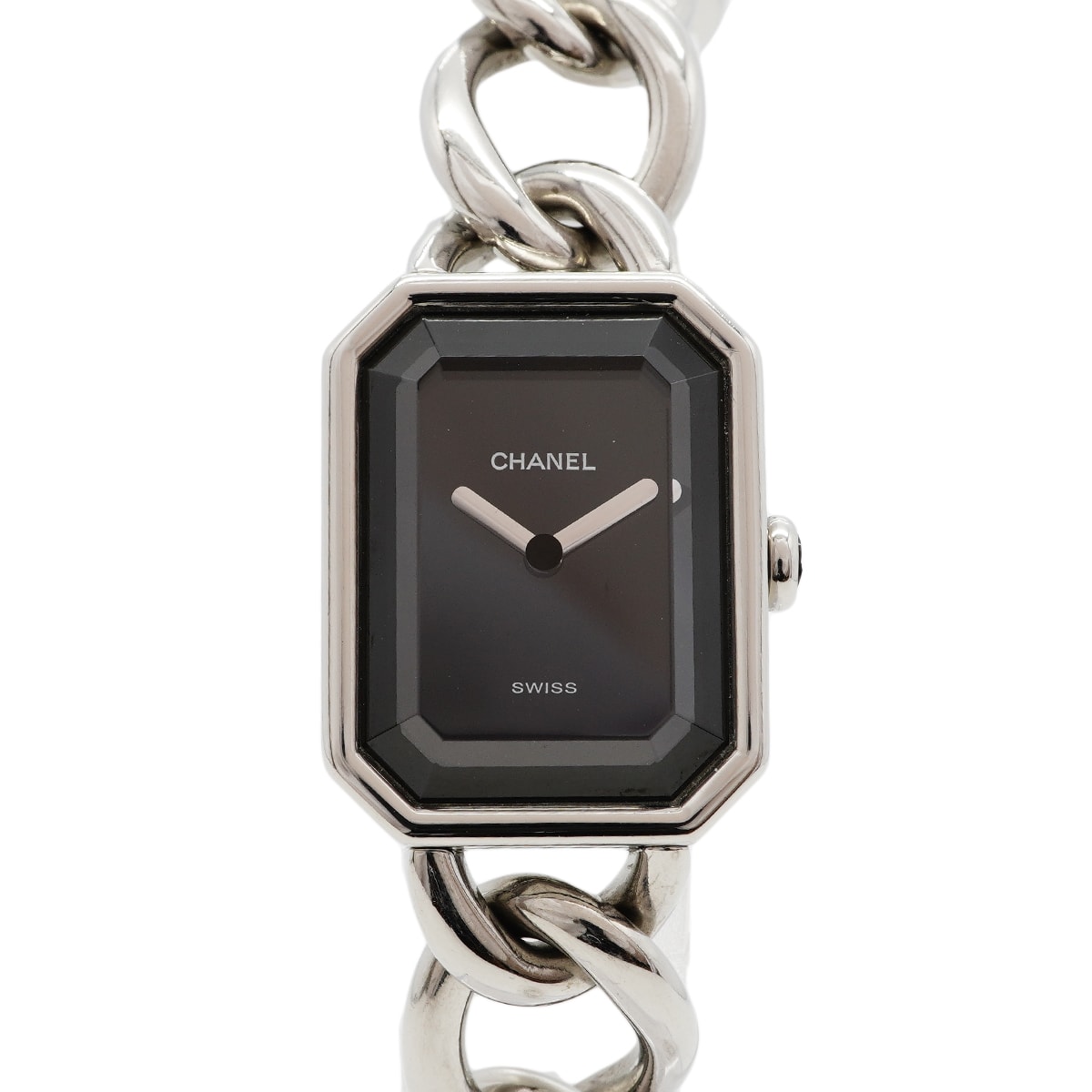 ★最終価格【6wgd0288】シャネル プルミエールL チェーン H0452 黒文字盤【中古】腕時計 レディース
