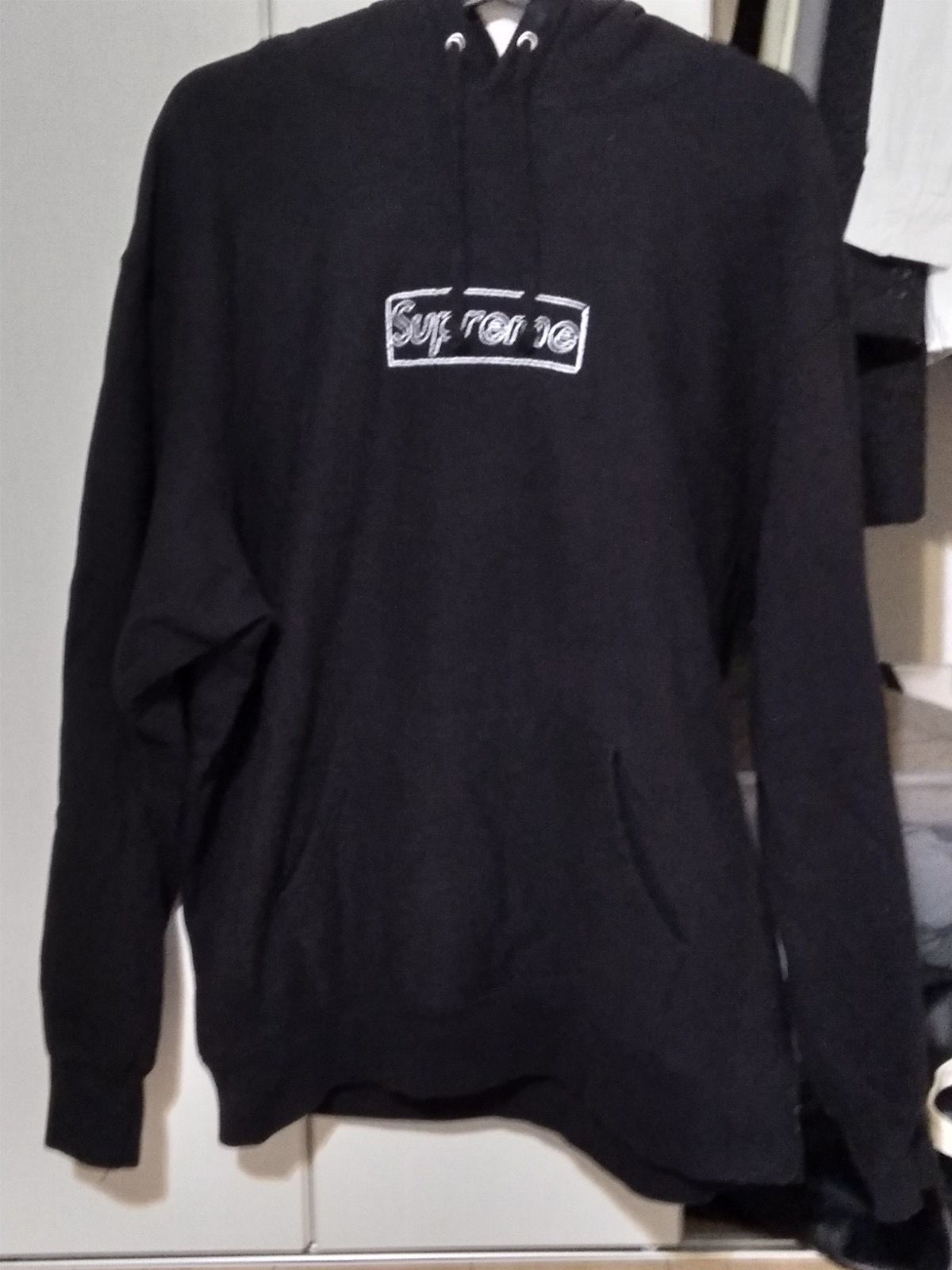 Supreme KAWS Chalk Logo Hooded Sweatshirt "Black"(2021)