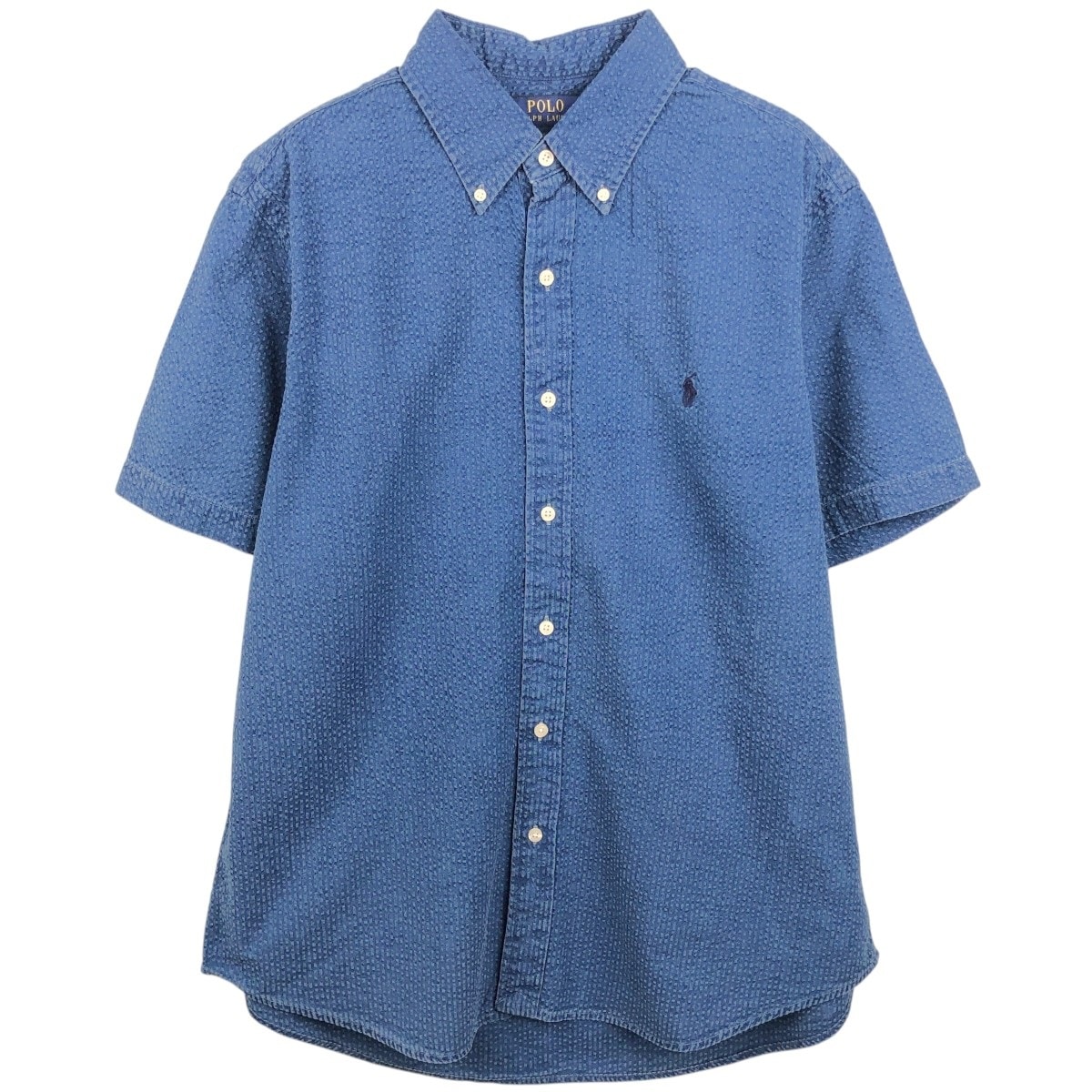 古着 ラルフローレン Ralph Lauren POLO RALPH LAUREN CLASSIC FIT シアサッカー 半袖 ボタンダウンシャツ メンズL相当/eaa668685