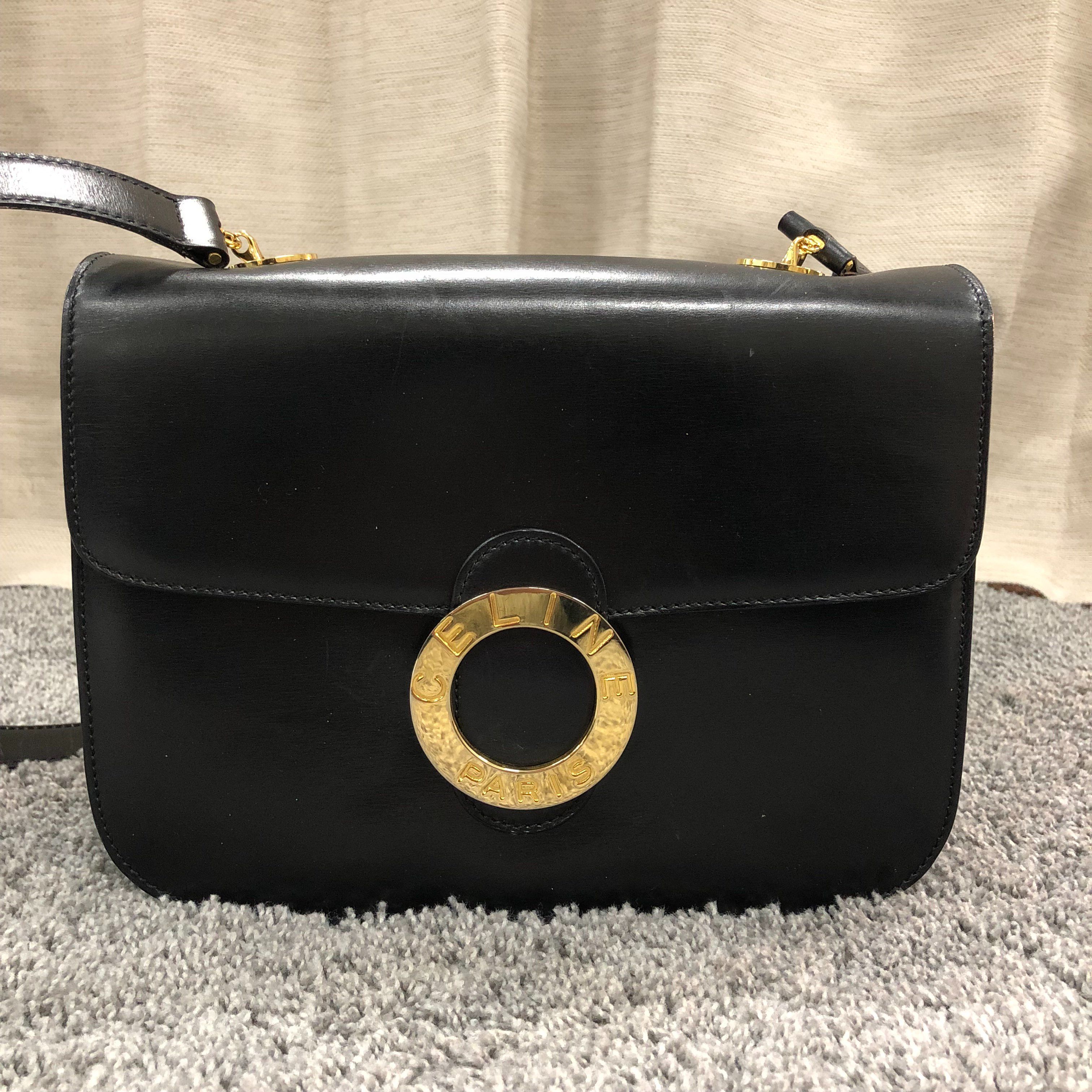 セリーヌ サークル金具 レザー ヴィンテージ 2way  ショルダーバッグ