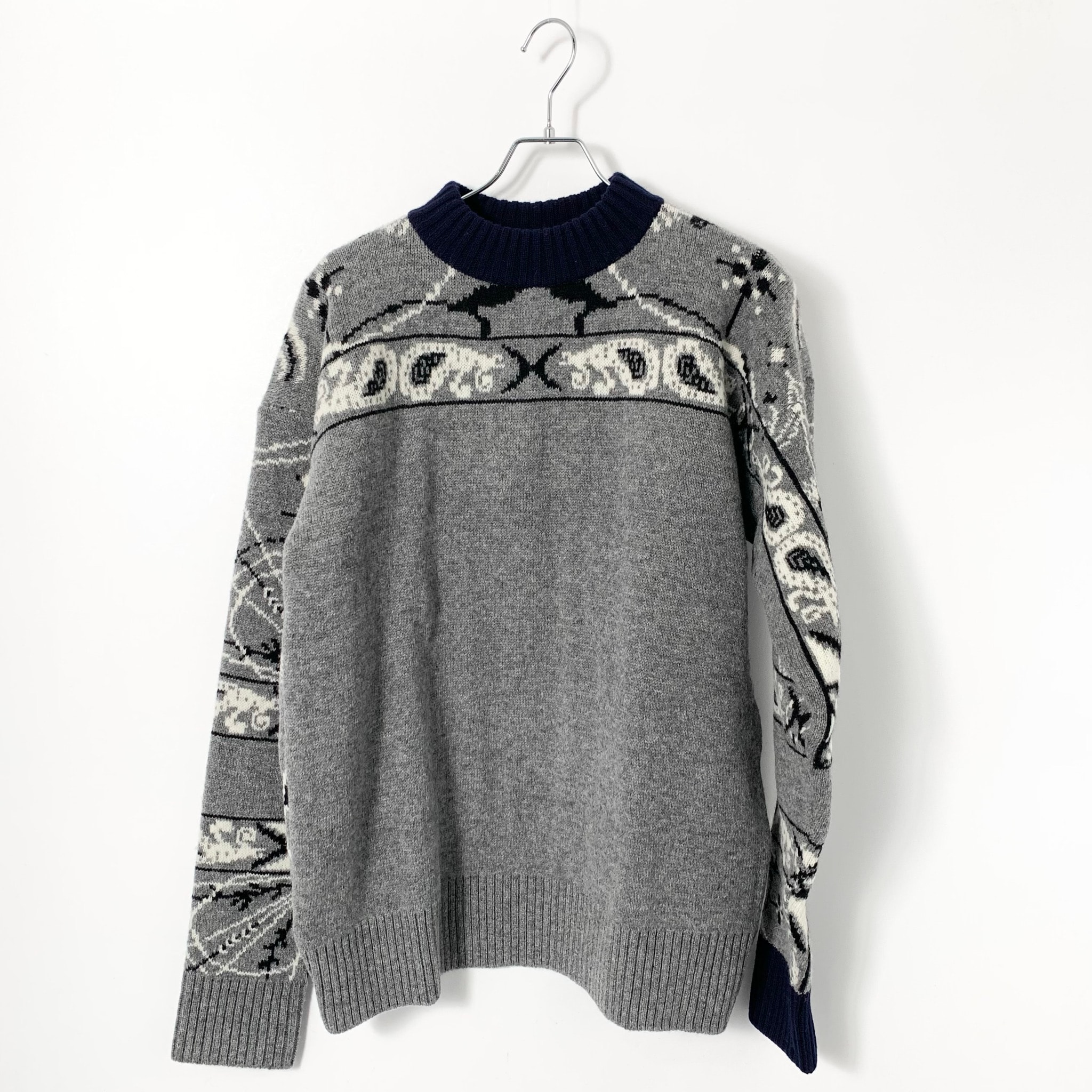sacai × Dr.Woo 20AW Bandana Knit "Gray"