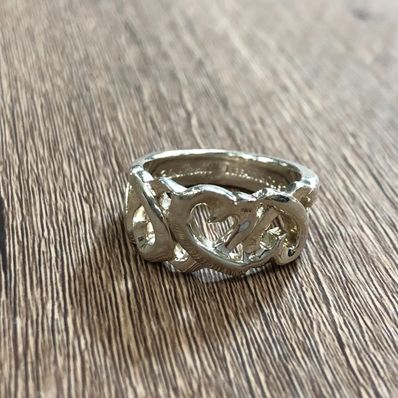 Tiffany & Co Triple Loving Heart Ring "Silver"