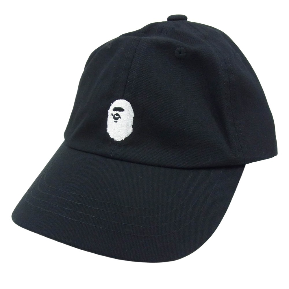 A BATHING APE アベイシングエイプ キャップ 001GDM201001H ロゴ刺繍 コットン キャップ 帽子 ブラック系【新古品】【未使用】【中古】
