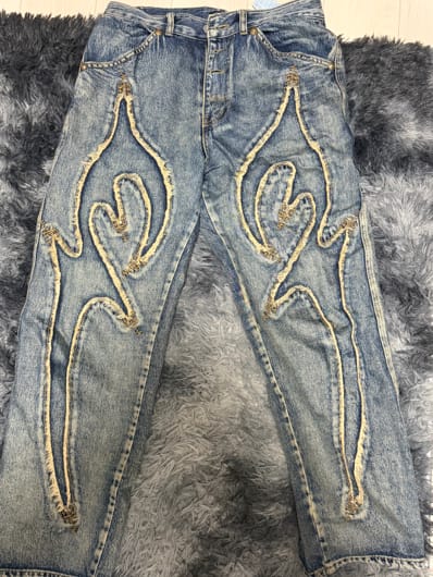 THUG CLUB Tribal Denim Pants "BLUE"