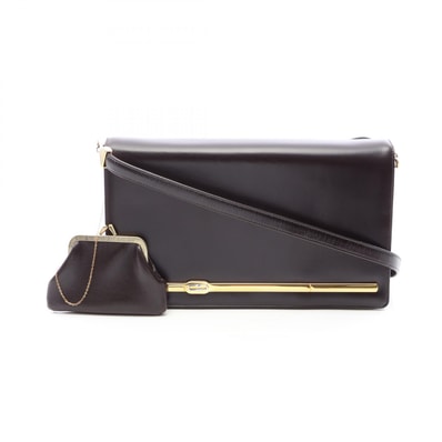 ディオール Dior ポーチ付き ショルダーバッグ バッグ レザー レディース ブラウン系 【中古】