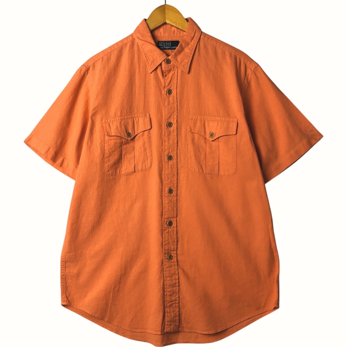 古着 ラルフローレン Ralph Lauren POLO by Ralph Lauren 半袖 リネンシャツ メンズL相当/eaa563523