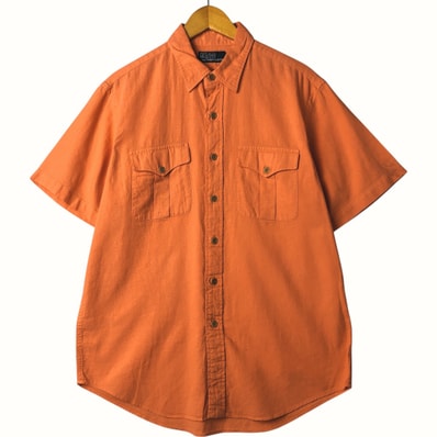 古着 ラルフローレン Ralph Lauren POLO by Ralph Lauren 半袖 リネンシャツ メンズL相当/eaa563523