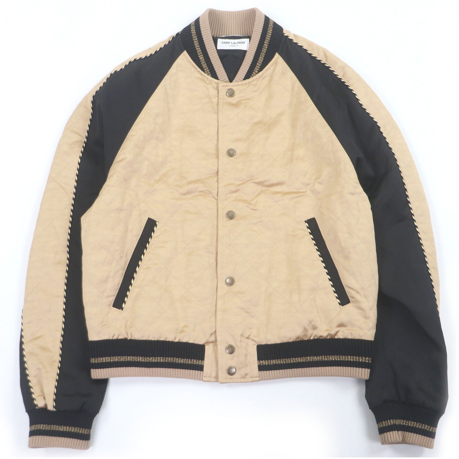 美品 サンローランパリ ブルゾン ゴールド メンズ 46 643883