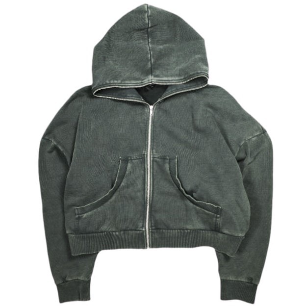 entire studios エンタイアスタジオ ETERNAL ZIP SWEAT PARKA ジップアップパーカー ES2202 S WASHED BLACK トップス g25433