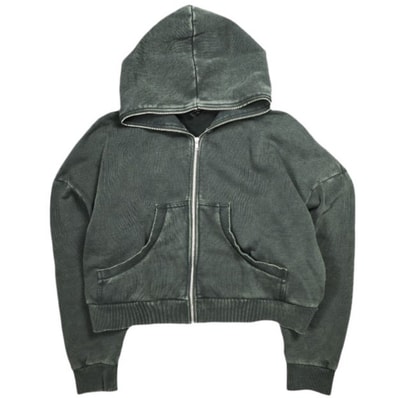 entire studios エンタイアスタジオ ETERNAL ZIP SWEAT PARKA ジップアップパーカー ES2202 S WASHED BLACK トップス g25433