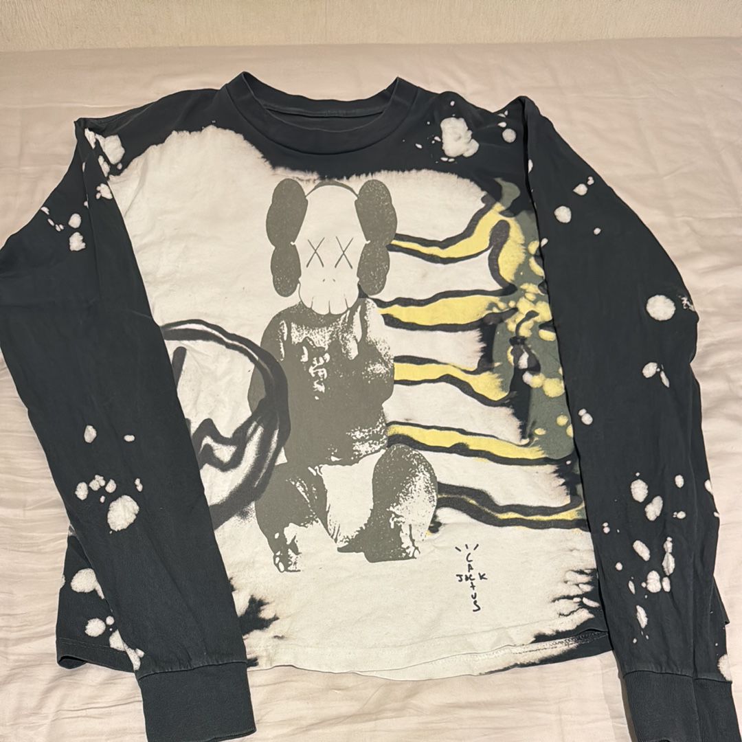 Travis Scott Cactus Jack x KAWS For Fragment L S Tee "Gray"