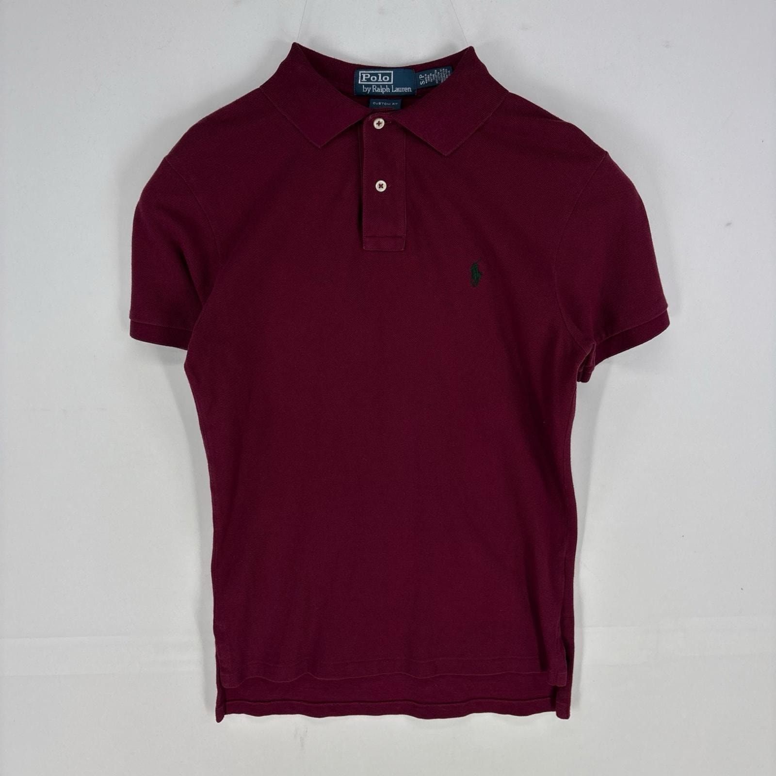 古着 ポロバイラルフローレン Polo by Ralph Lauren 鹿の子 半袖シャツ ポニー 刺繍ロゴ ワンポイント ポロシャツ S  レッド系 メンズ
