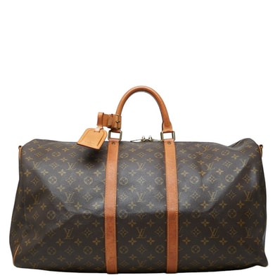 ルイ ヴィトン モノグラム キーポル バンドリエール55 ボストンバッグ M41414 ブラウン PVC レザー レディース LOUIS VUITTON 中古