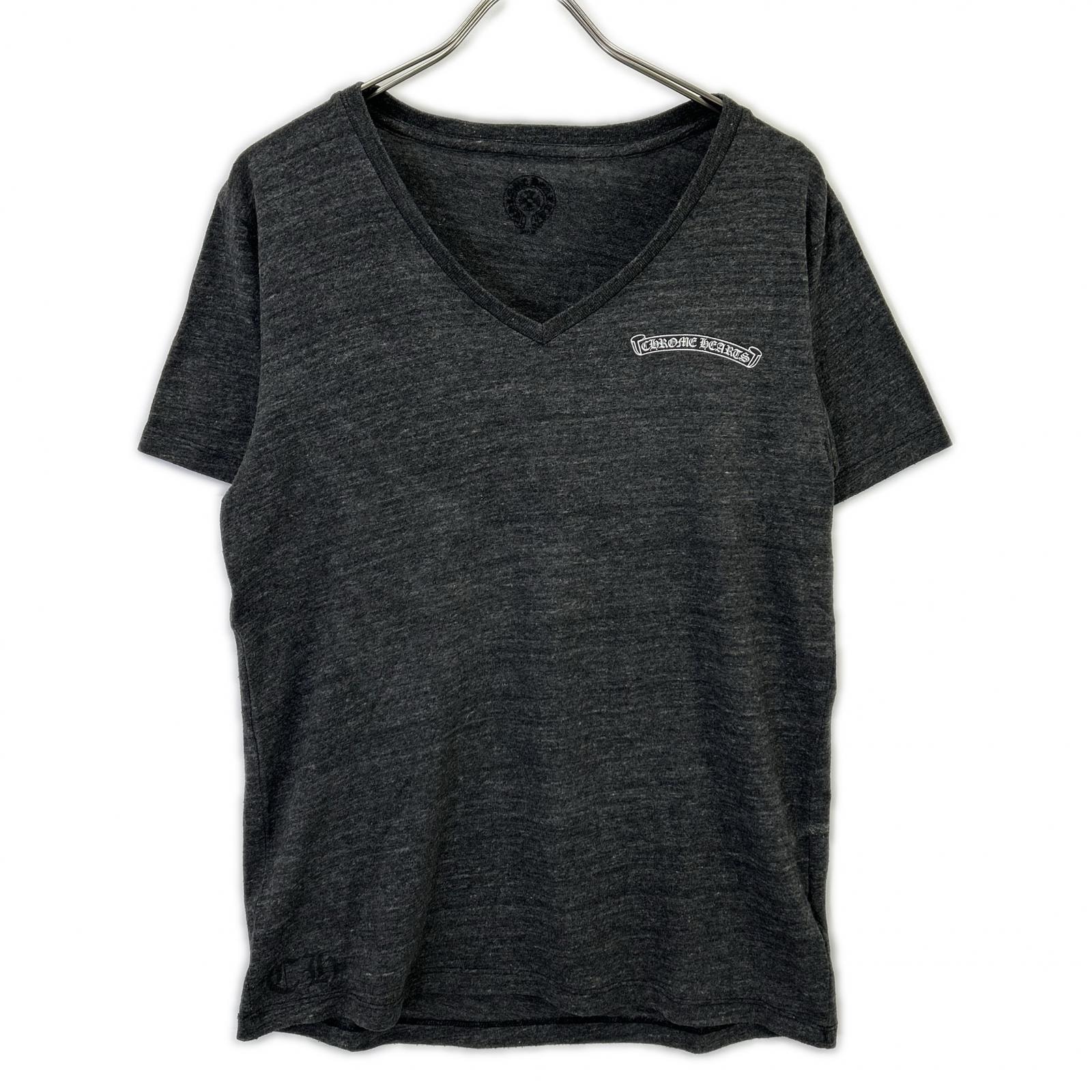 Chrome Hearts Fleurknee Print Logo V-Neck S/S T-Shirt "Grey"