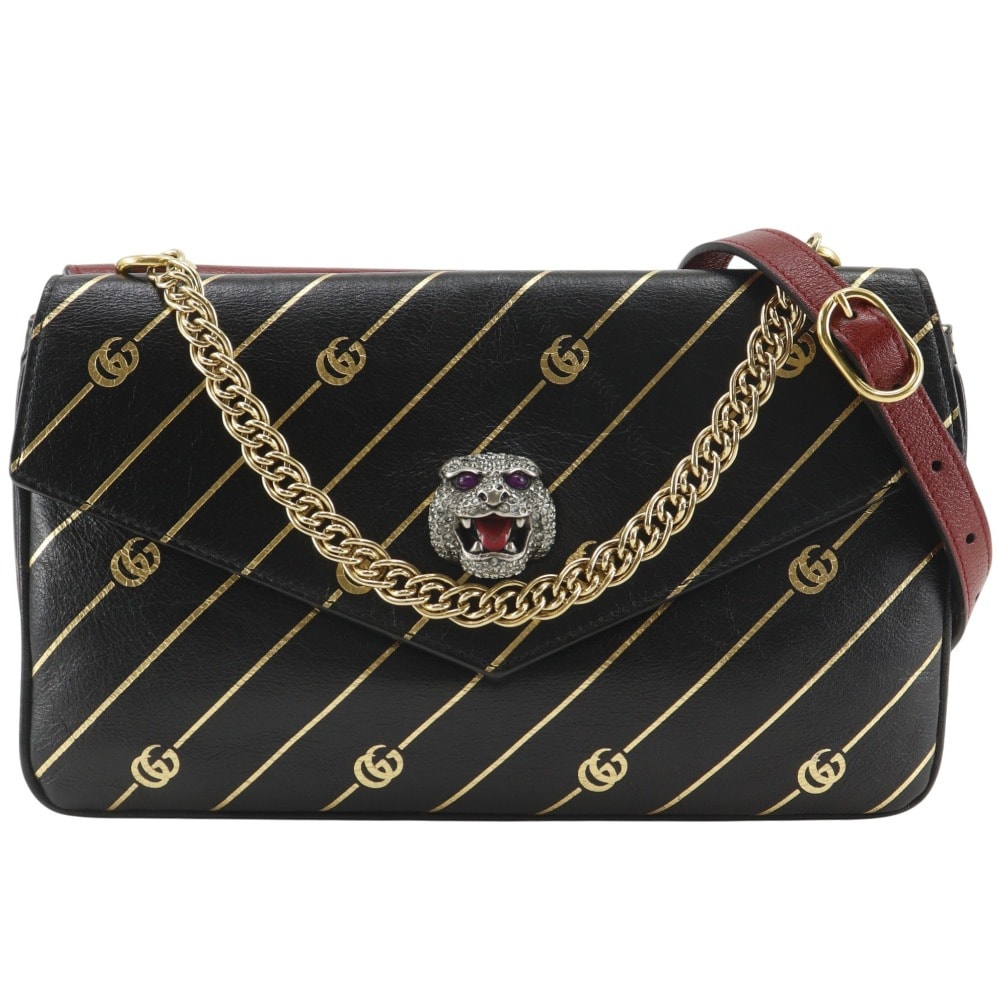 グッチ GGキャット ダブルフェイス チェーンショルダー 524822 レディー