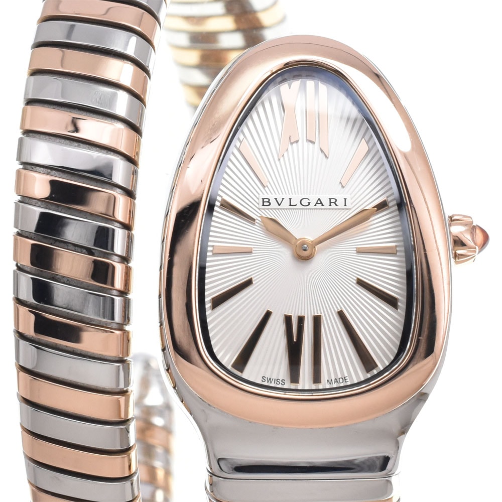 ブルガリ BVLGARI SP35SPG セルペンティ トゥボガス シルバー クォーツ レディース 良品 箱付き 腕時計 H#150033