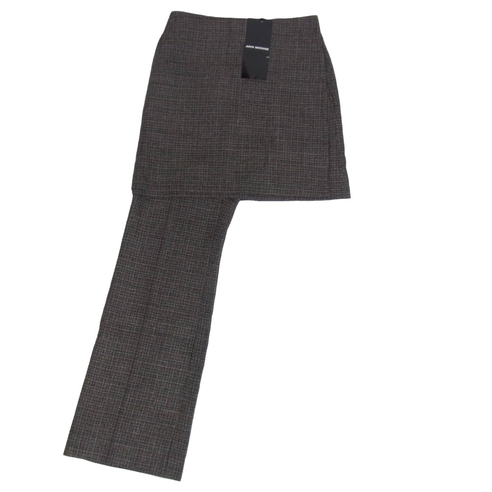 JUNYA WATANABE COMME des GARCONS ジュンヤワタナベコムデギャルソン パンツ 25AW JP-P060 カシミヤ混 レイヤードデザイン スカートドッキング ワンレングス パンツ グレー系 S【極上美品】【中古】