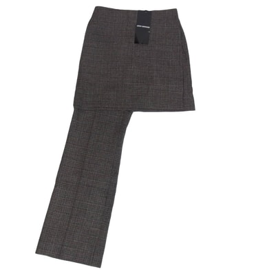 JUNYA WATANABE COMME des GARCONS ジュンヤワタナベコムデギャルソン パンツ 25AW JP-P060 カシミヤ混 レイヤードデザイン スカートドッキング ワンレングス パンツ グレー系 S【極上美品】【中古】