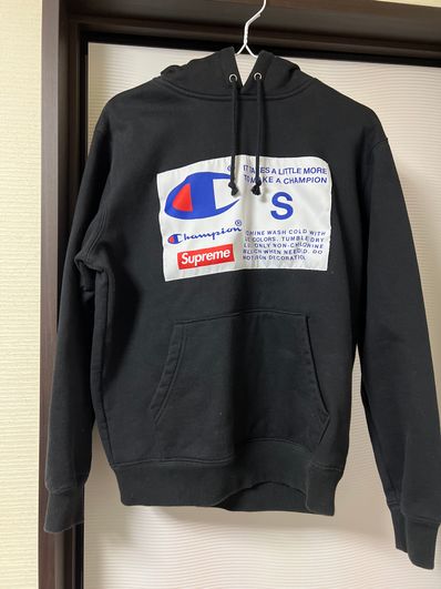 Supreme / Champion® Label Hooded Sweatshirt "Black"