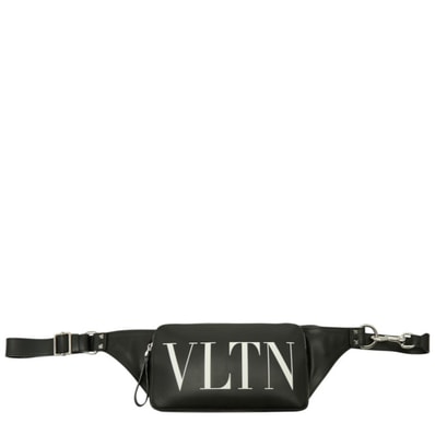 ヴァレンティノ VLTNロゴ ボディバッグ ショルダーバッグ ウエストバッグ ブラック レザー レディース VALENTINO 中古