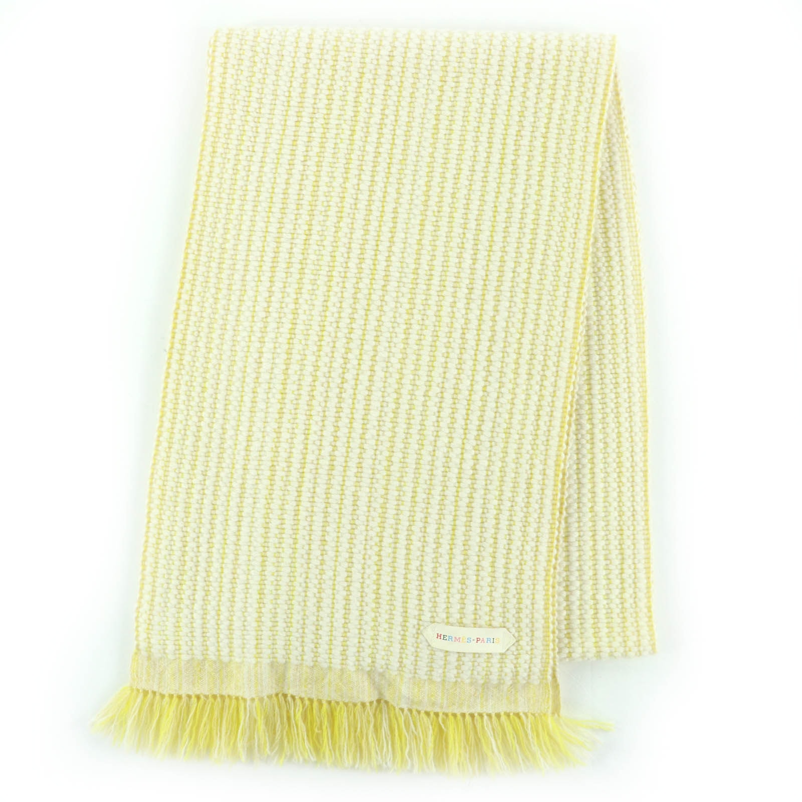 美品 エルメス マフラー イエロー レディース