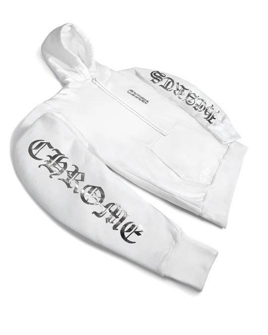 Chrome Hearts Foil Scroll Print Pullover Hoodie "White"