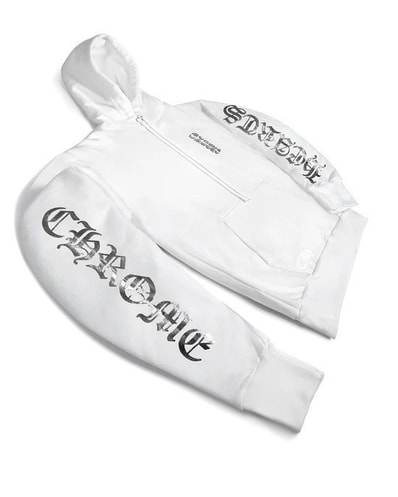 Chrome Hearts Foil Scroll Print Pullover Hoodie "White"