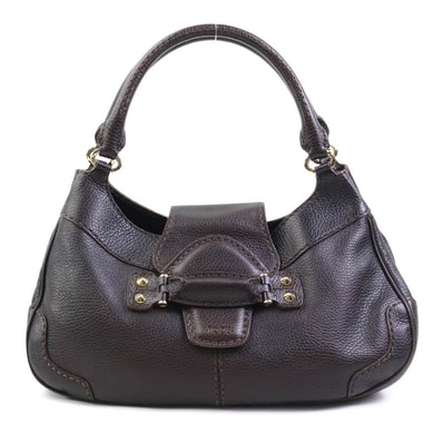 トッズ TOD’S ハンドバッグ レザー ブラウン レディース【中古】 h32357a