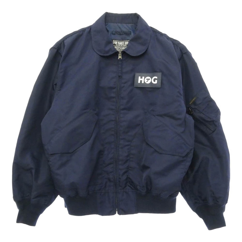 HYSTERIC GLAMOUR ヒステリックグラマー 25AW 02253AB01 HG SYMBOL LOGO CWU-36P ナイロン ミリタリー ジャケット ネイビー系 XL【極上美品】【中古】