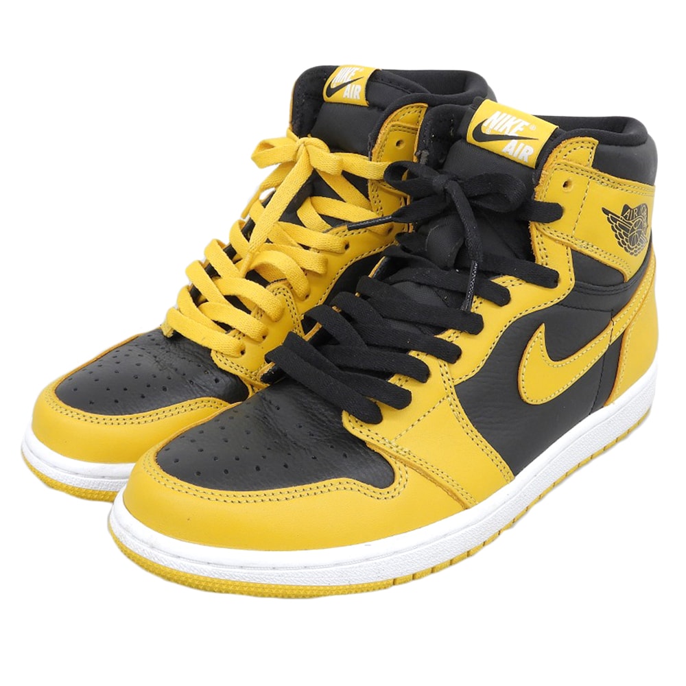 ナイキ AIR JORDAN 1 RETRO HIGH OG レザー シューズ メンズ イエロー ブラック 27.0cm 555088-701 9(US)