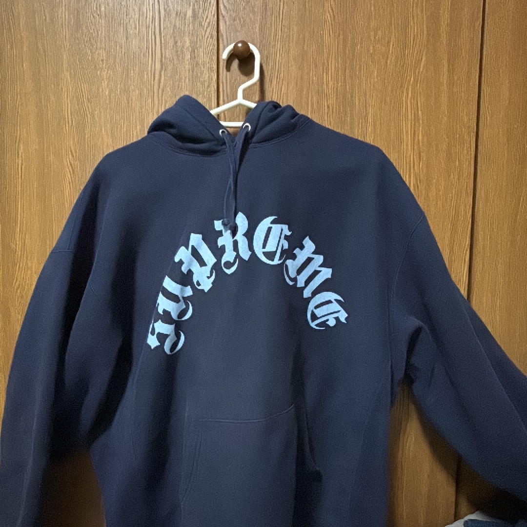 Supreme Printed Arc Hooded Sweatshirt "Navy"