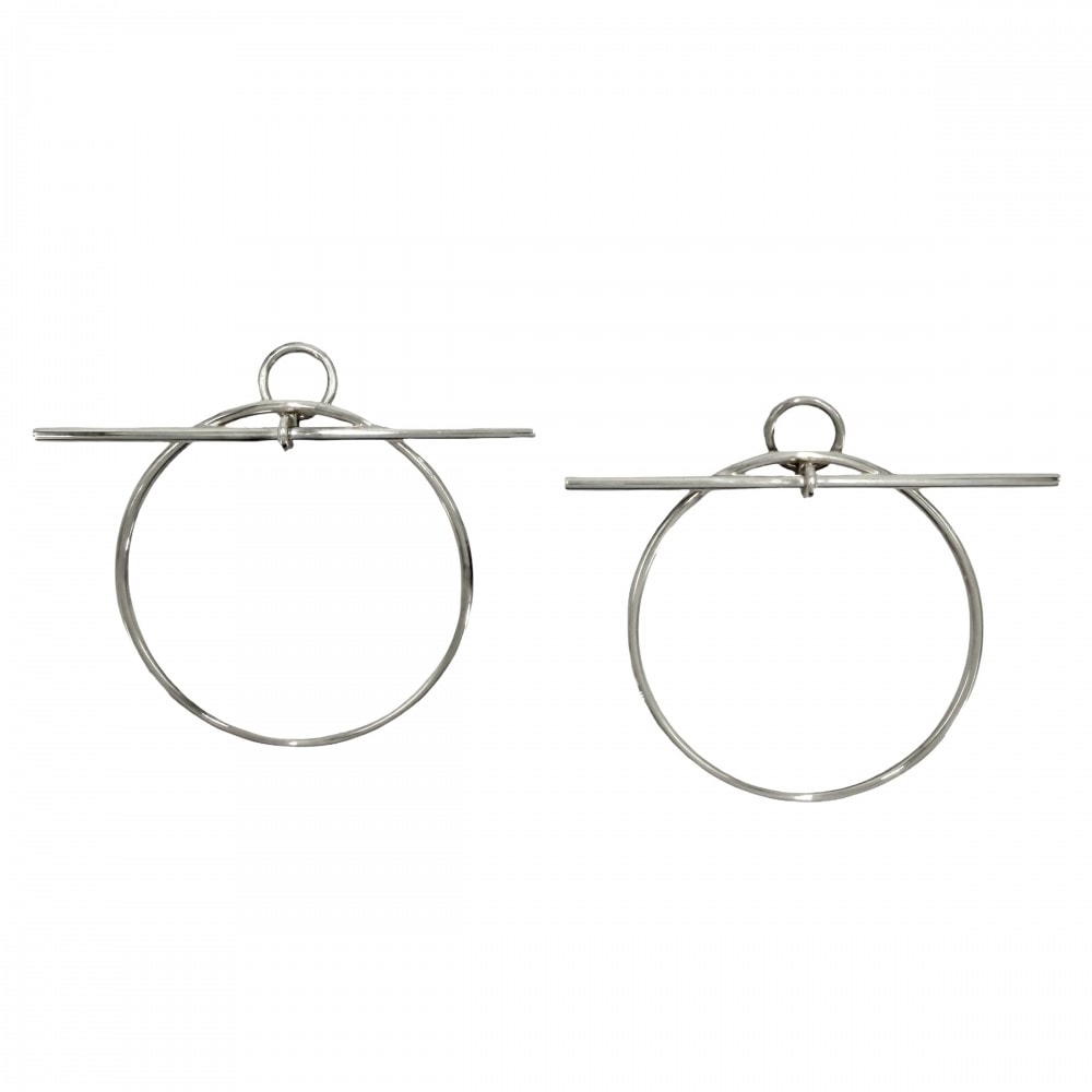 HERMES エルメス ピアス ループMM フープ アクセサリー ジュエリー シルバー925    レディース 約11.7g【中古品】