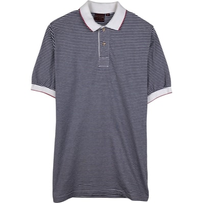 古着 70年代 ラルフローレン Ralph Lauren CHAPS チャップス 半袖 ボーダー ポロシャツ レディースM相当 ヴィンテージ/eaa641986